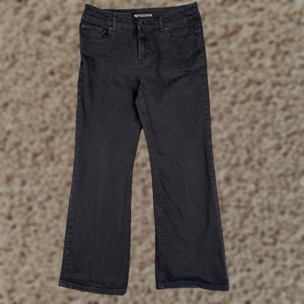 Vintage Chico's Jeans Women 0.5 Bootcut Denim Black 30x27 Mid Rise 5-Pocket Stretch Distressed Size 25" / US 0 / IT 36 - 1 Thumbnail