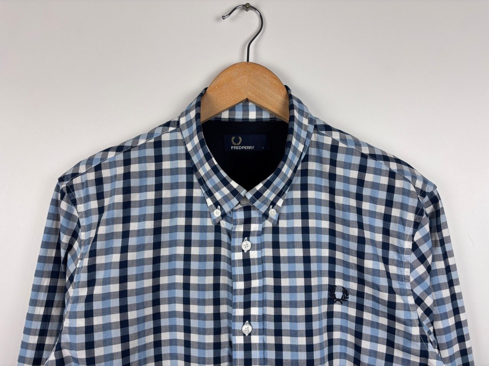 Fred Perry Fred Perry Long Sleeve Button Down Check Shirt Blue Size L Size US L / EU 52-54 / 3 - 2 Thumbnail