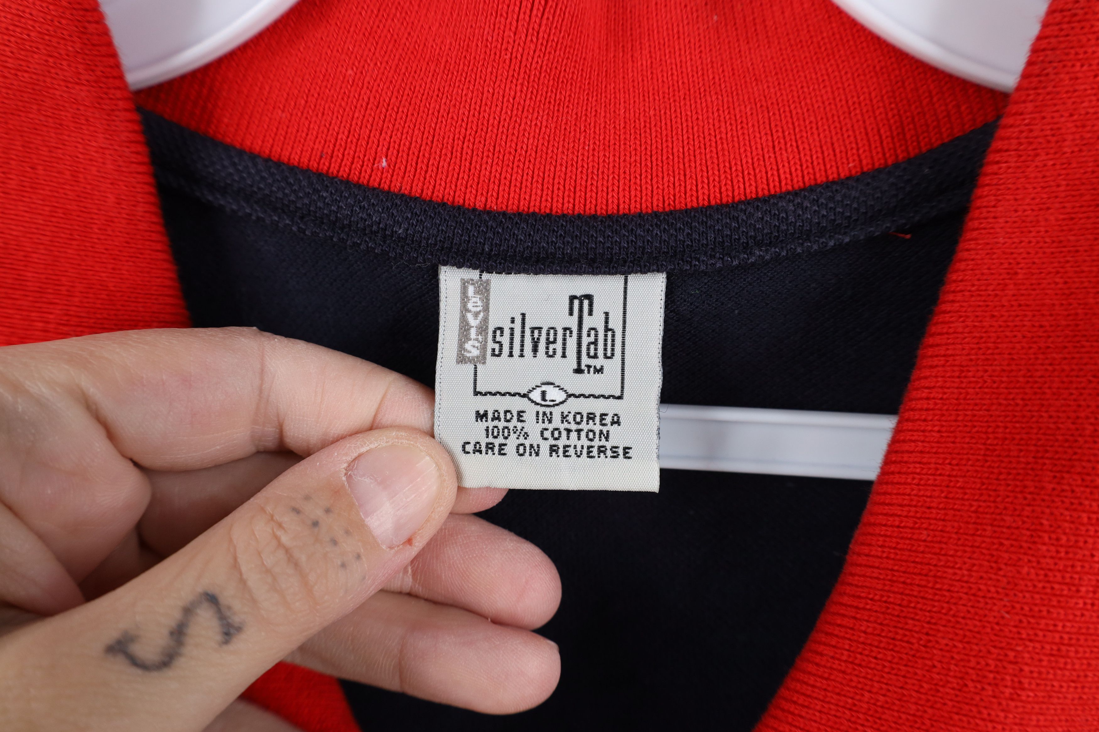Levi's Vintage 90s Levis SilverTab Spell Out Collared Polo Shirt Size L / US 10 / IT 46 - 7 Thumbnail
