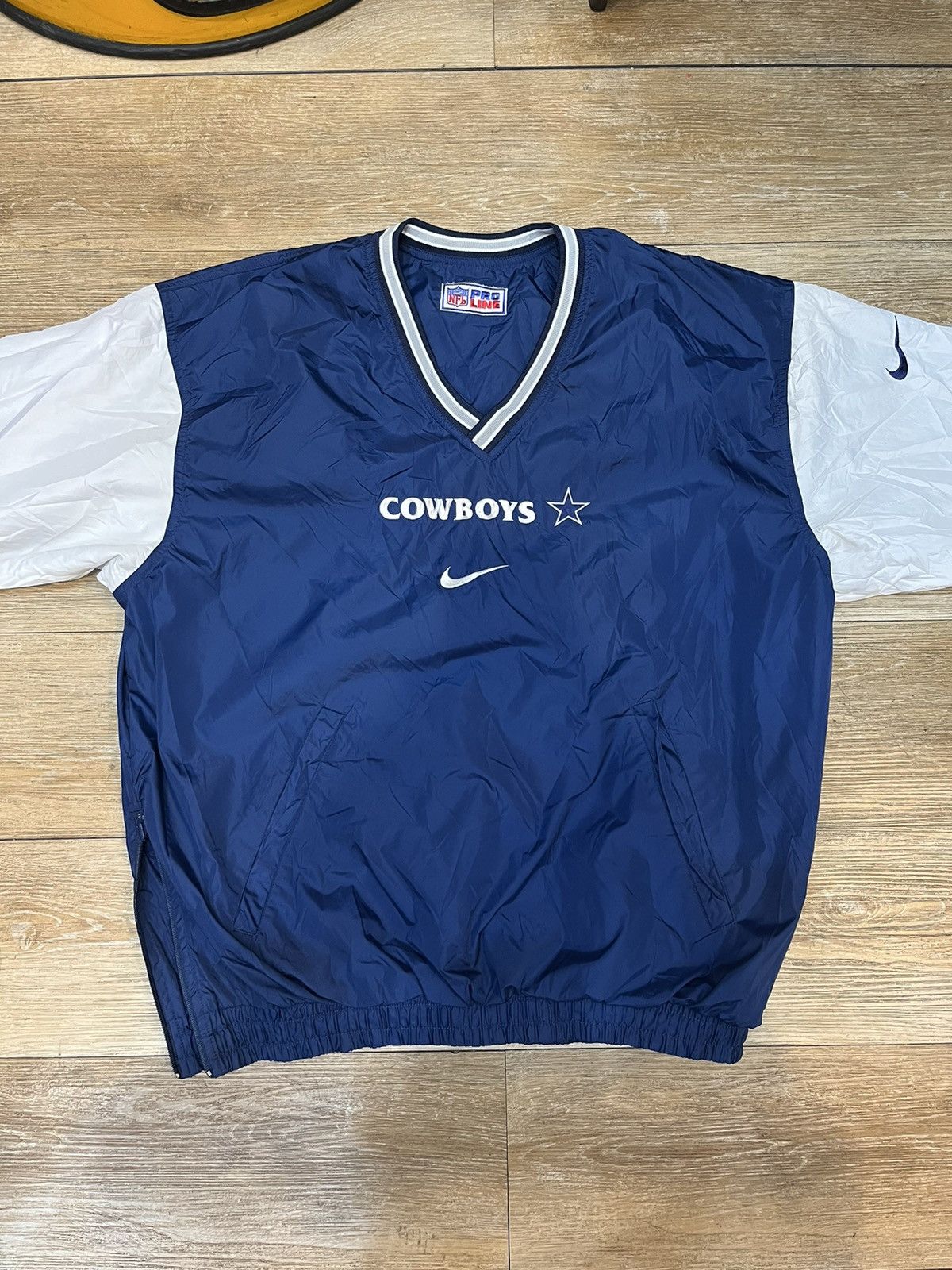 image of Nike Team Cowboy Reversible Windbreaker Jacket in Blue, Men's (Size Large)