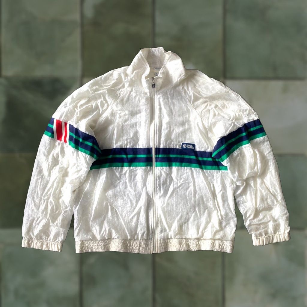 Sergio Tacchini Sergio Tacchini 80's Vintage Willander Tennis Tracksuit Top Jacket Size 50 Retro Jacket Men XL White Retro Size 50R - 1 Thumbnail