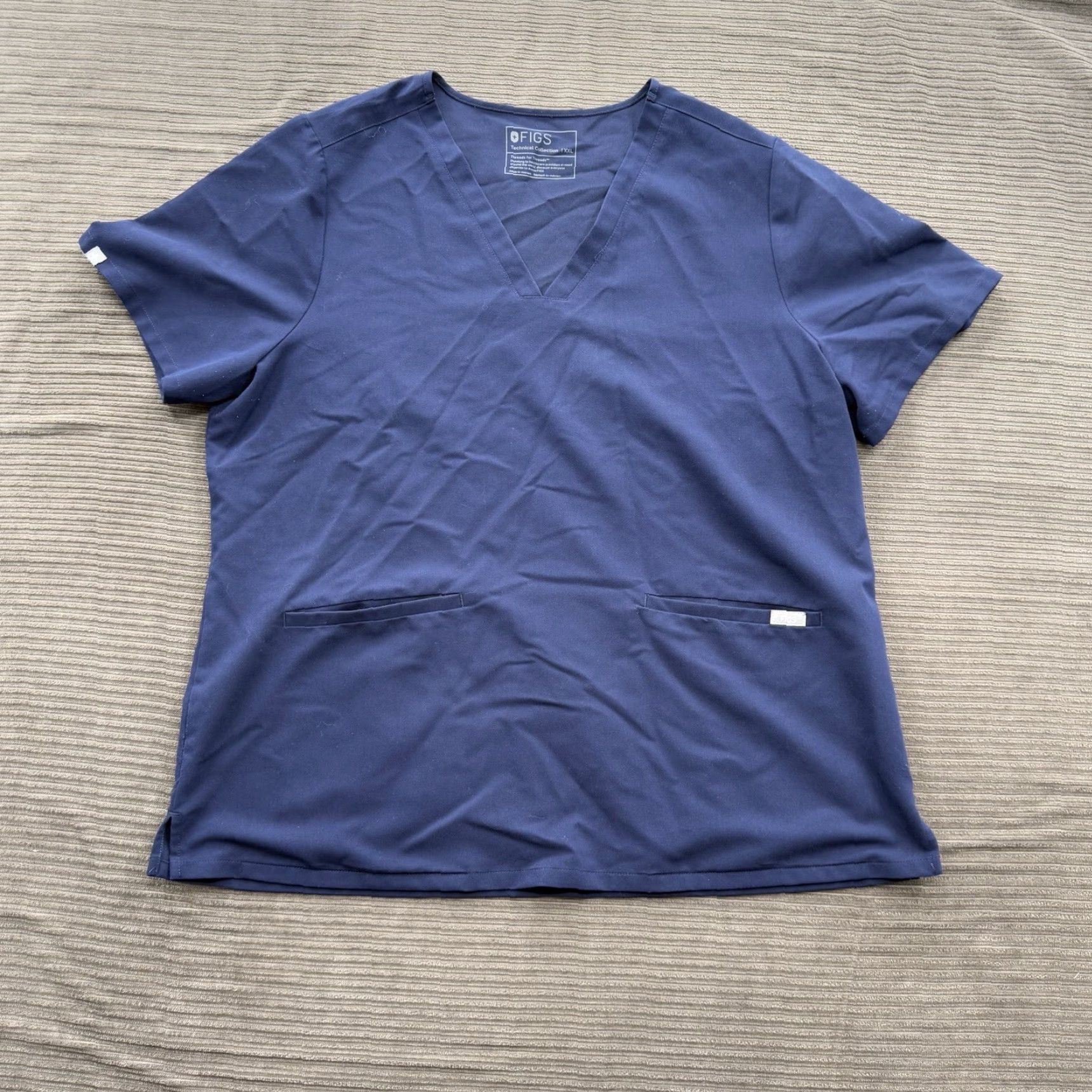 Vintage FIGS Scrub Top Women 2XL Blue Polyester Nursing Hospital Medical Comfort Shirt Adult Womens Medical Scrub Top Blue 2XL FIGS Size XXL / US 16-18 / IT 52-54 - 2 Thumbnail