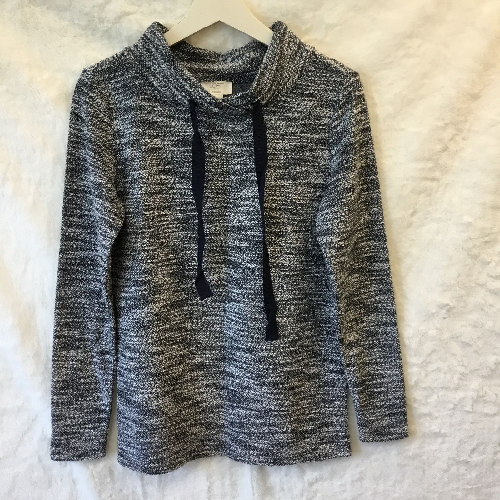 Loft 💰⬇️LOFT Blue Tweed Drawstring Neck Top Size XS / US 0-2 / IT 36-38 - 3 Thumbnail