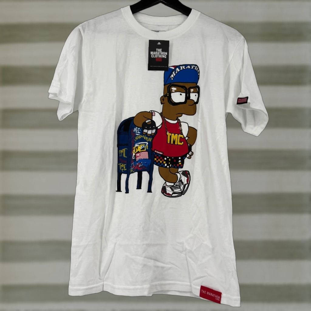 Vintage The Marathon Clothing TMC Nipsey Hussle Bart Simpson Graphic T-Shirt White S Size US S / EU 44-46 / 1 - 1 Thumbnail