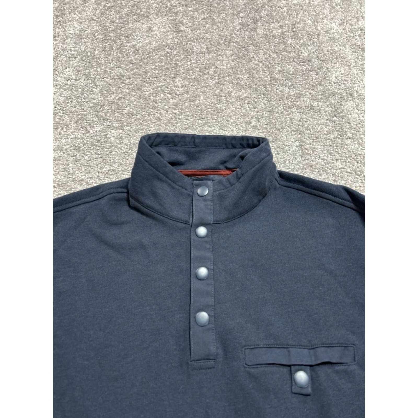 UNTUCKit UNTUCKit Parkson Sweatshirt Mens M Blue Cotton Snap Button Mock Neck Winter Shirt Size US M / EU 48-50 / 2 - 3 Thumbnail