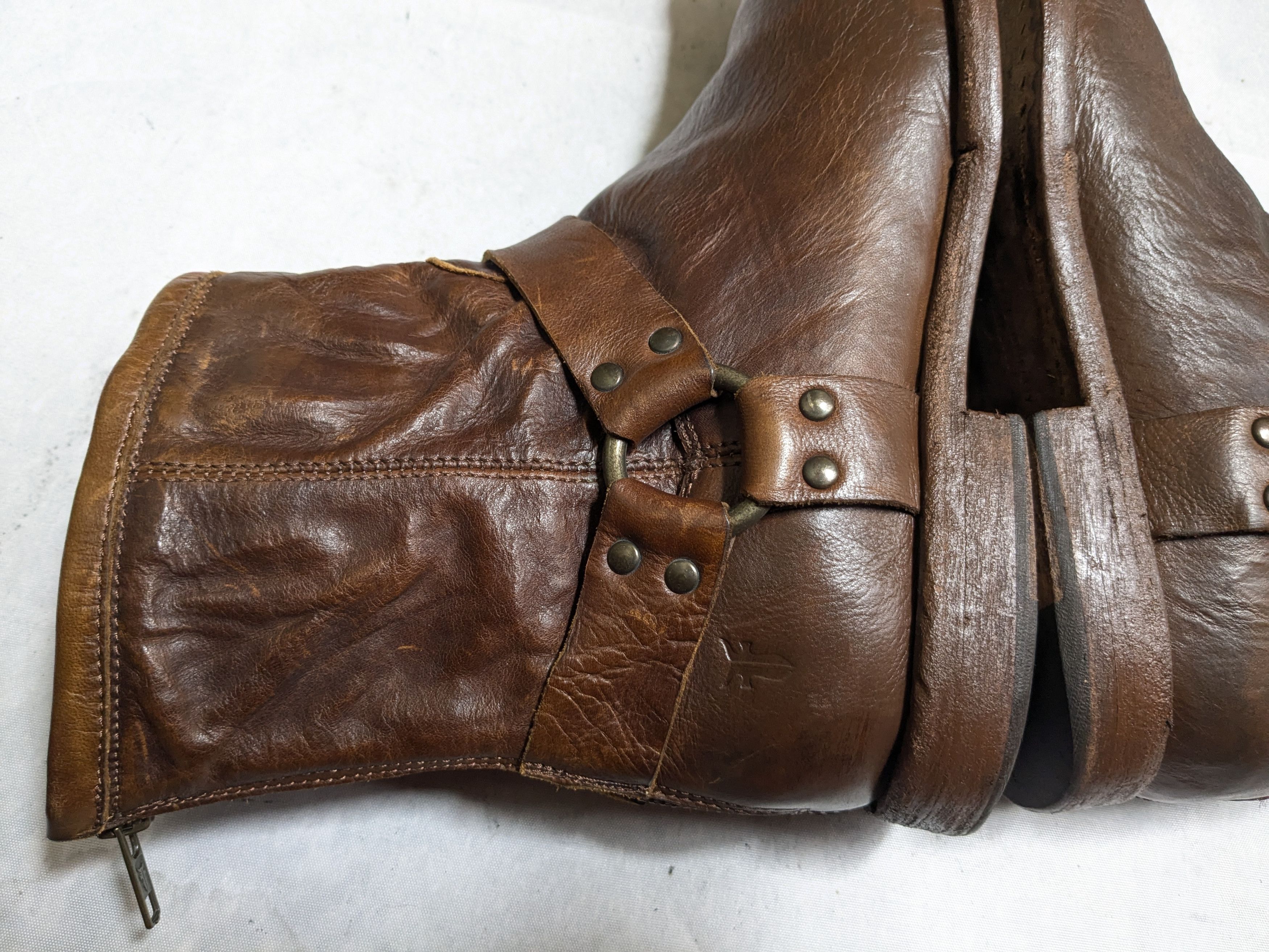 Frye Frye Harness Boots Brown 9 D Leather Back Zip Size US 9 / EU 42 - 10 Thumbnail