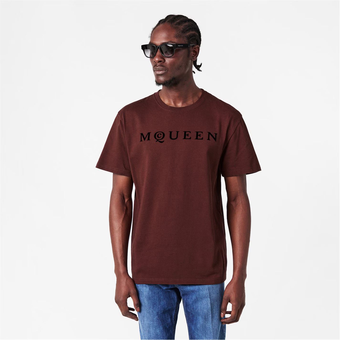 Alexander McQueen o1g2r1mq0326 Alex Flock T-Shirt in Burgundy Size US M / EU 48-50 / 2 - 4 Thumbnail
