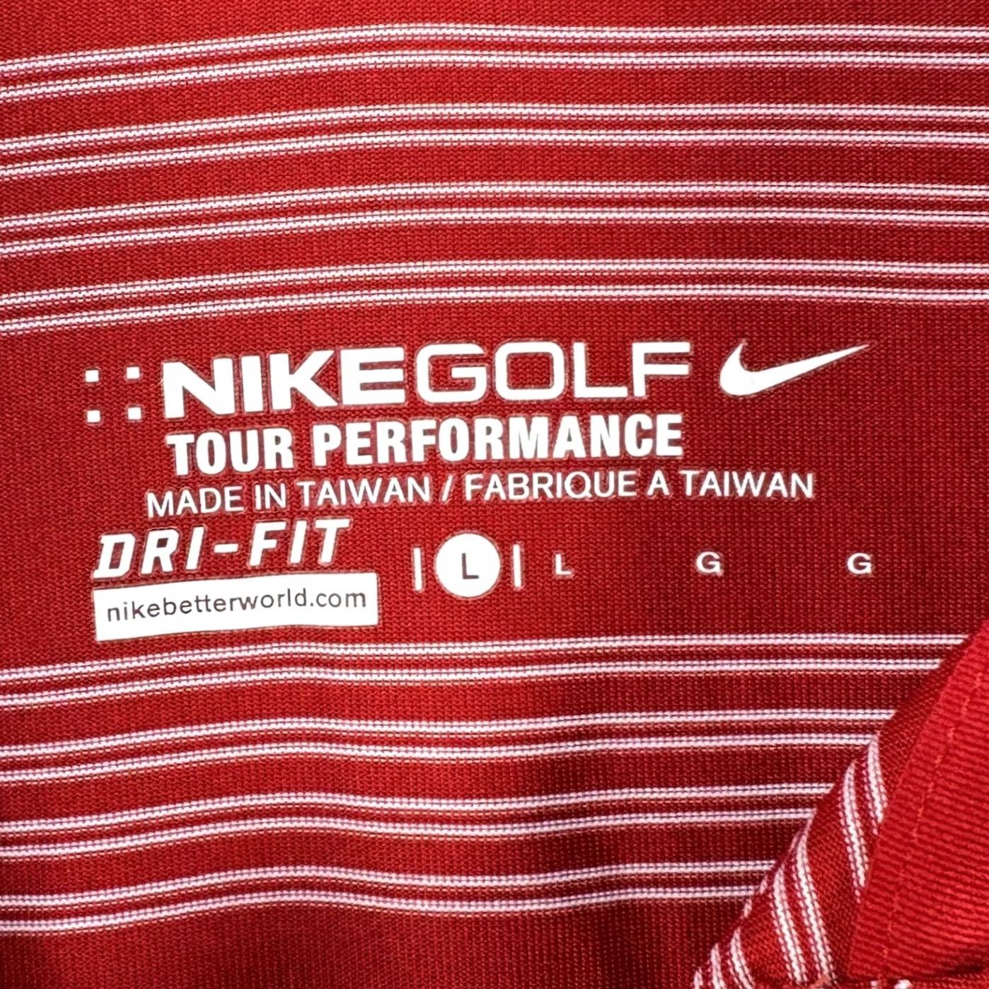 Nike Nike Dri Fit Golf Polo Shirt Mens Large Red White Stripes Tour Performance Rugby Size US L / EU 52-54 / 3 - 4 Thumbnail