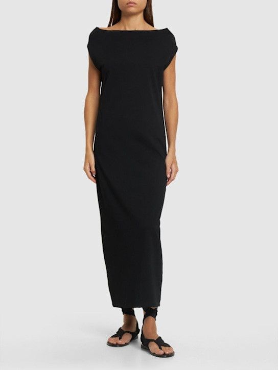 Loulou de Saison o1s22i1n1024 Long Cotton Martial Dress in Black Size S / US 4 / IT 40 - 2 Thumbnail