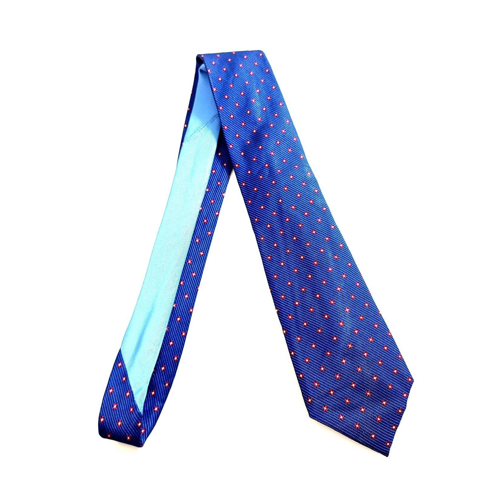 Tommy Hilfiger Tommy Hilfiger Blue Red Floral Woven Geometric Long Silk Tie Size ONE SIZE - 7 Thumbnail