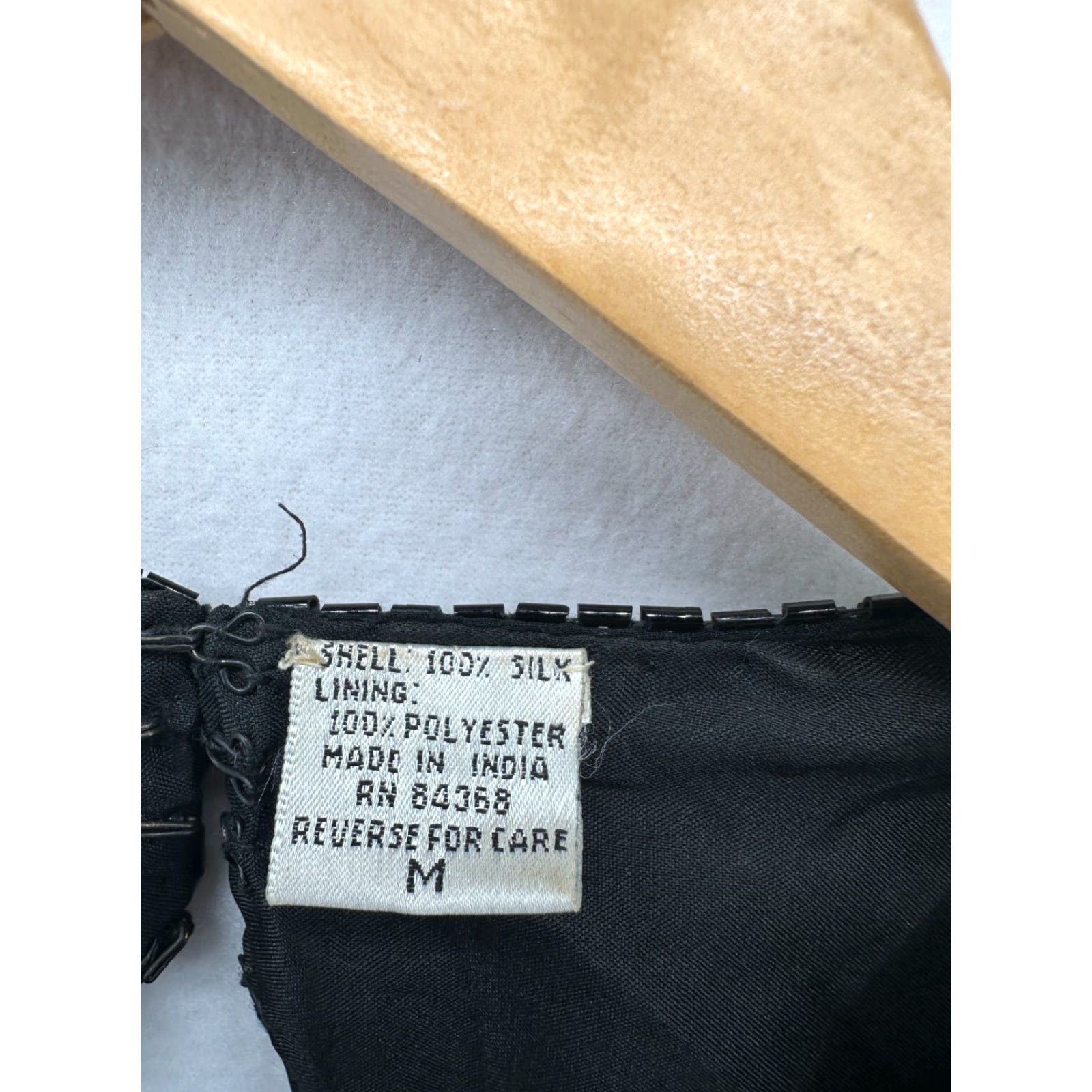 Vintage VINTAGE Laurence Kazar Dress Sheath Black Silk Beaded Formal Knee Length Medium Women’s 90s Size M / US 6-8 / IT 42-44 - 4 Thumbnail