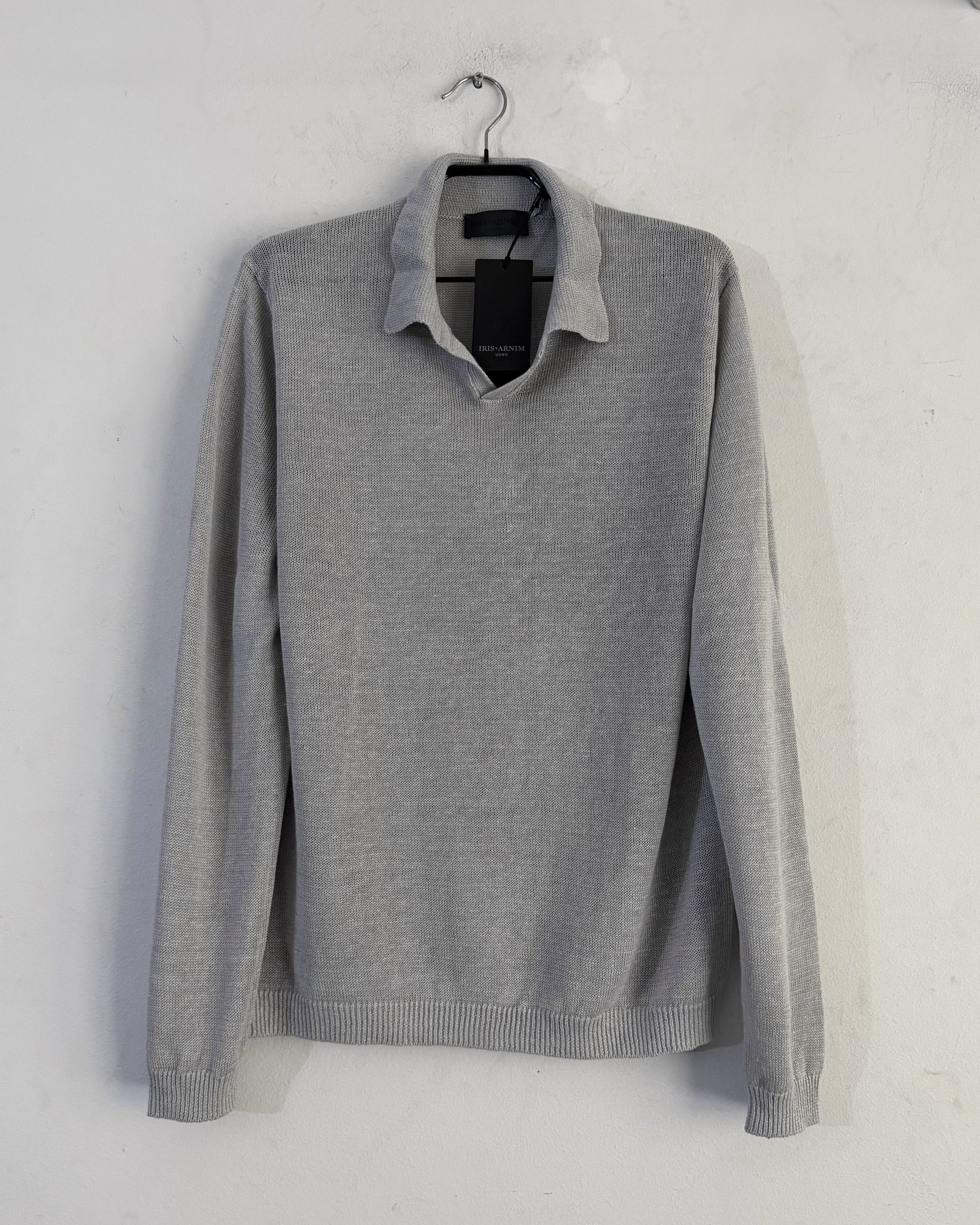 Iris von Arnim Johnny Collar Linen Knit Polo Size US XL / EU 56 / 4 - 1 Thumbnail