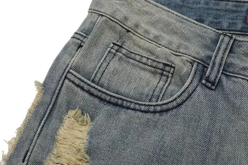 Japanese Brand Ripped frayed hole blue washed baggy trousers jeans Size US 32 / EU 48 - 6 Thumbnail