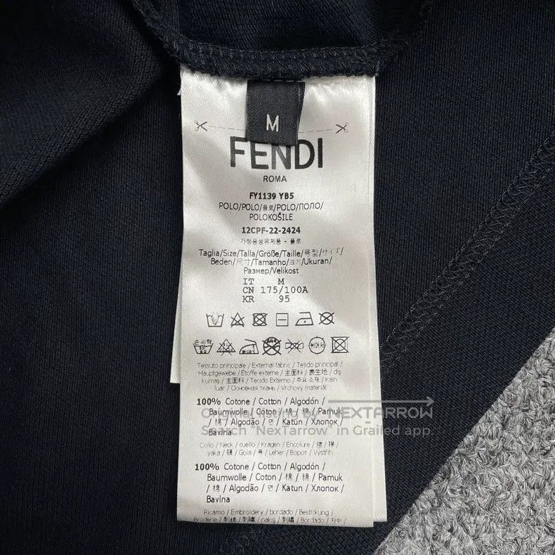 Fendi Fendi Logo-print long-sleeve shirt men's polo shirt, navy Size US M / EU 48-50 / 2 - 6 Thumbnail