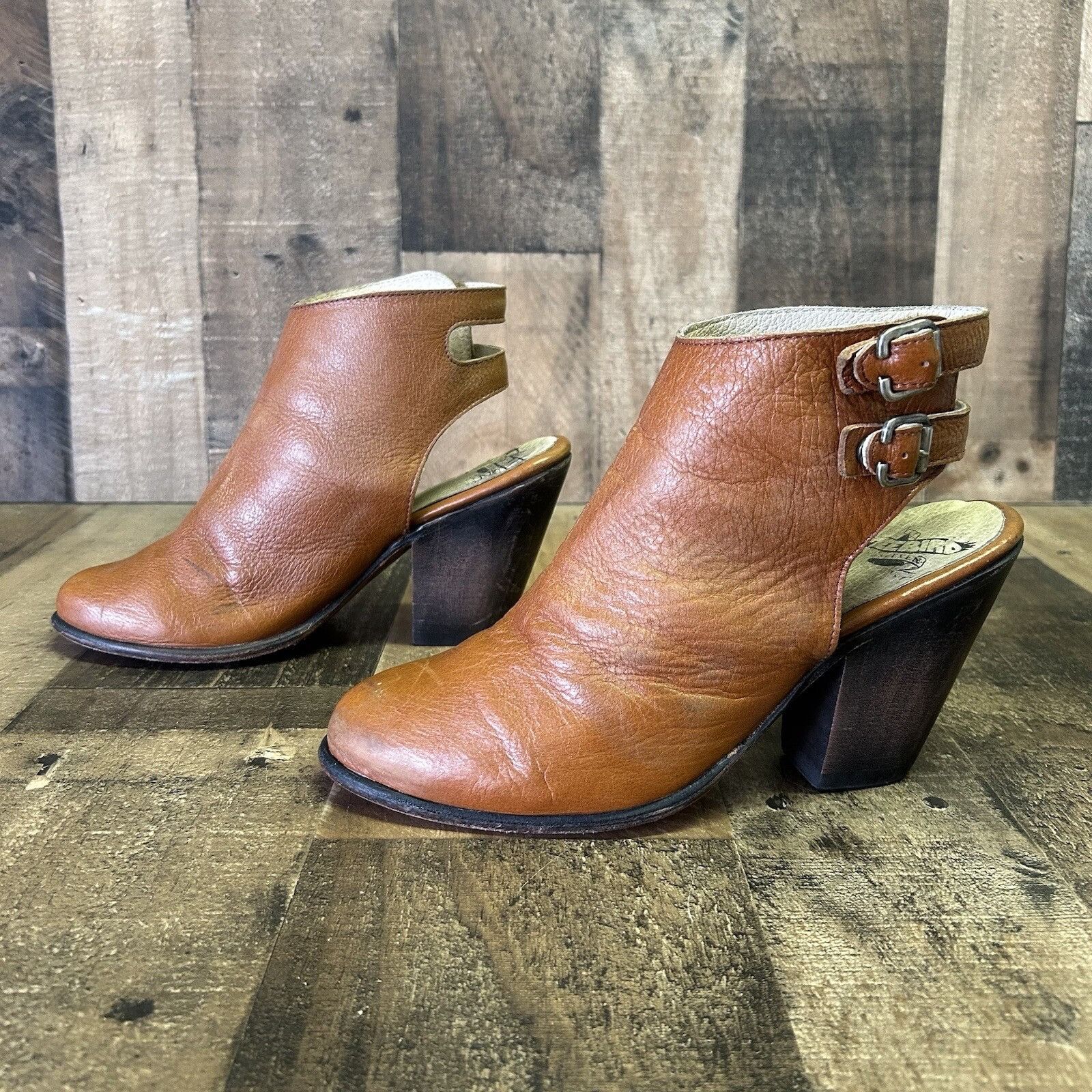 Vintage Freebird By Steven Smoke Leather Brown Mule Boots Womens 9 Size US 9 / IT 39 - 12 Thumbnail