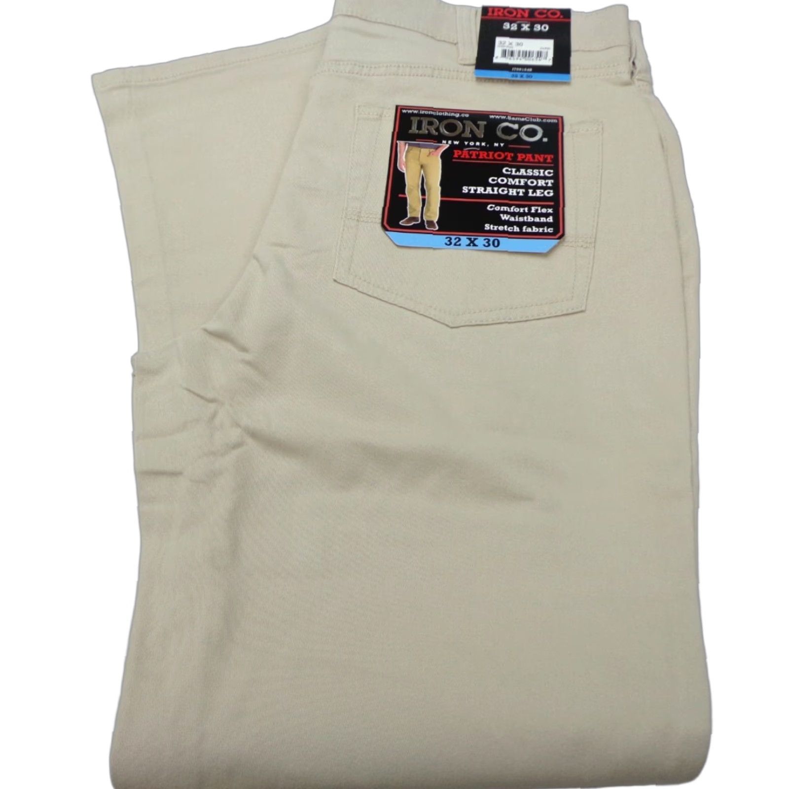 Vintage Iron Co. Men's Classic Stretch Comfort Patriot Pants Dune Ivory 32 x 30 Chino Straight Regular Modern Comfort Mens Size US 32 / EU 48 - 1 Thumbnail