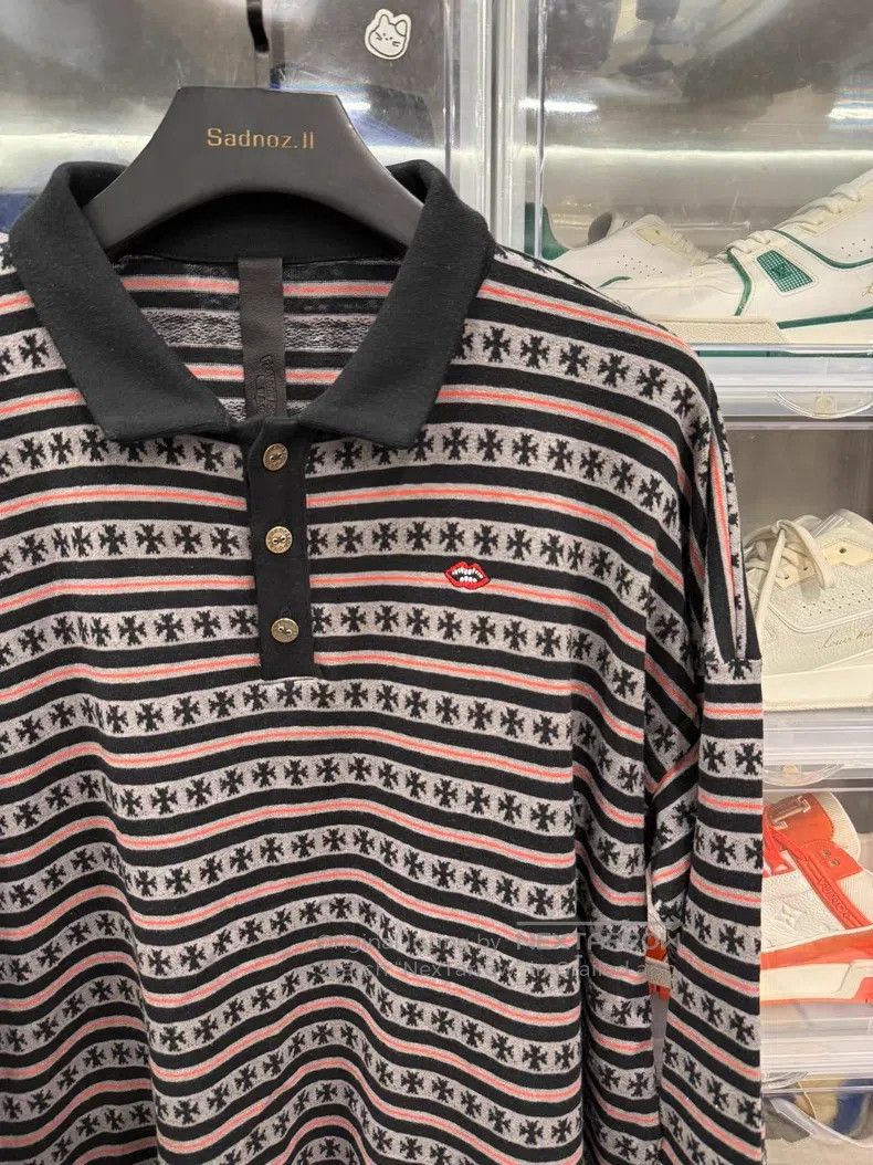 Chrome Hearts CHROME HEARTS Size L Black and red striped Polo long sleeve Size US L / EU 52-54 / 3 - 2 Thumbnail