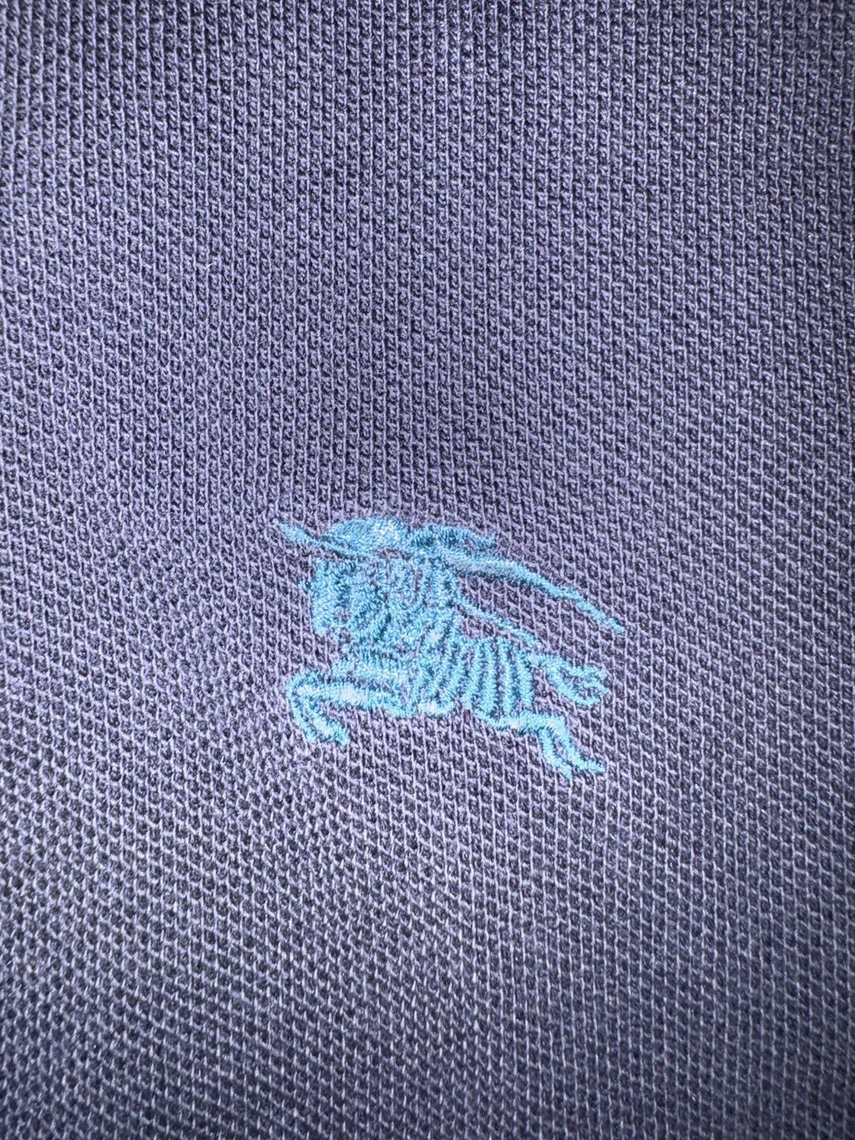 Burberry Prorsum Burberry Brit Navy Piqué Polo - Tonal Logo - Small Size US XXS / EU 40 - 8 Thumbnail