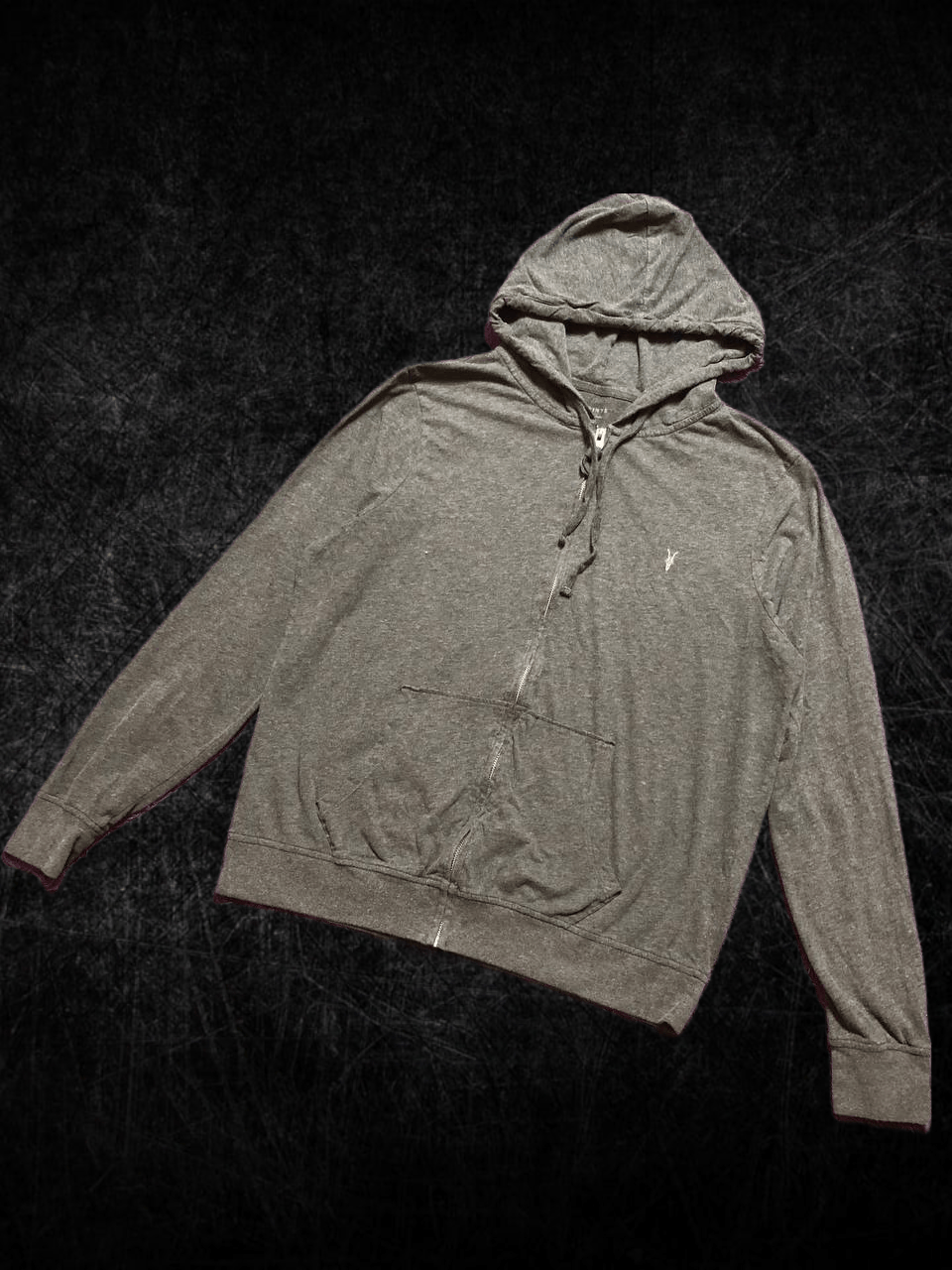 Allsaints Vintage Zip Hoodie Gray Logo Allsaints Regular Fit Size US XL / EU 56 / 4 - 1 Thumbnail