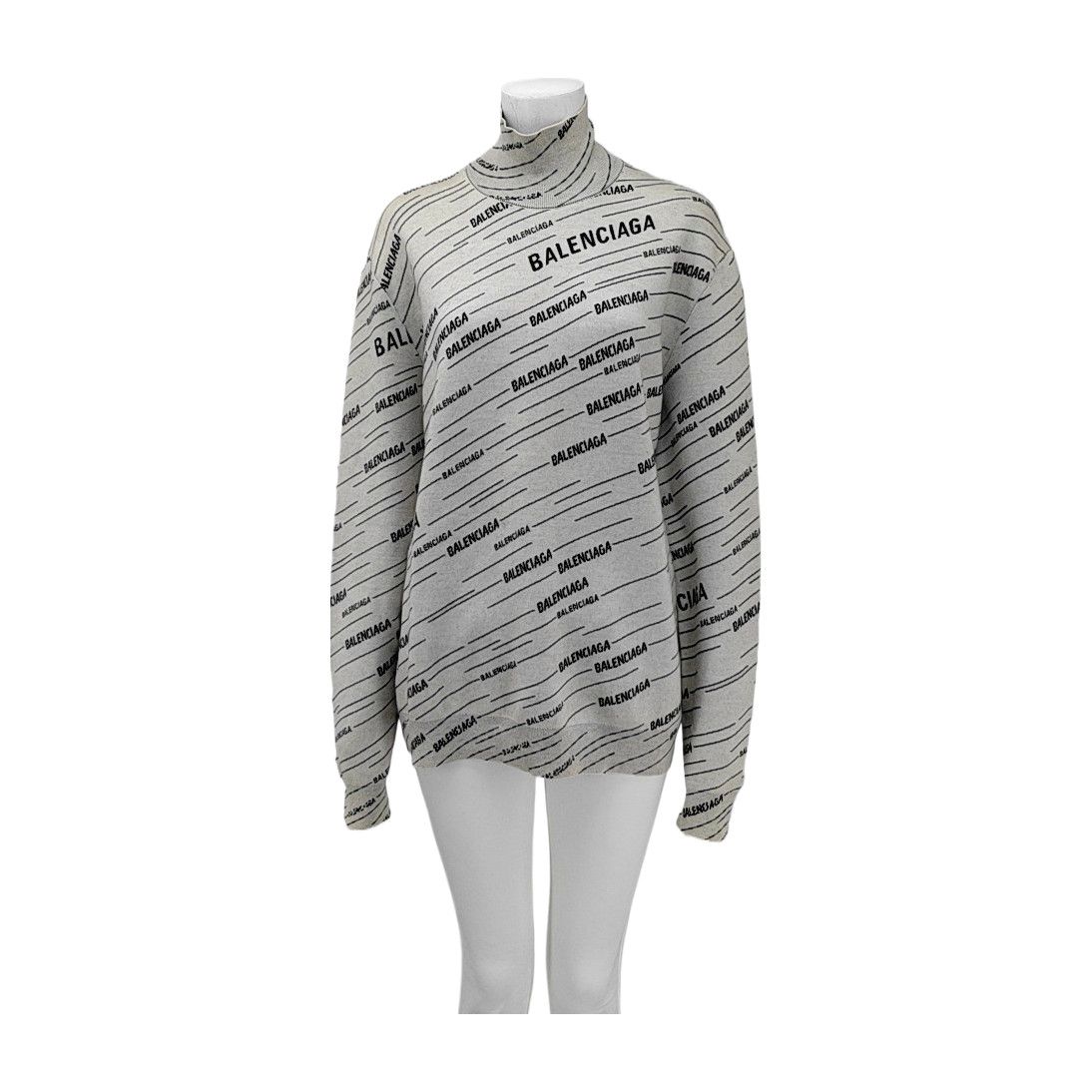 Balenciaga Balenciaga All Over Logo Wool Sweater Size M Size M / US 6-8 / IT 42-44 - 1 Thumbnail