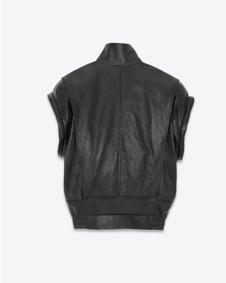Saint Laurent Paris 🔥$8K VALUE🔥Oversized Leather Bomber Jacket Vest Size XS / US 0-2 / IT 36-38 - 5 Thumbnail