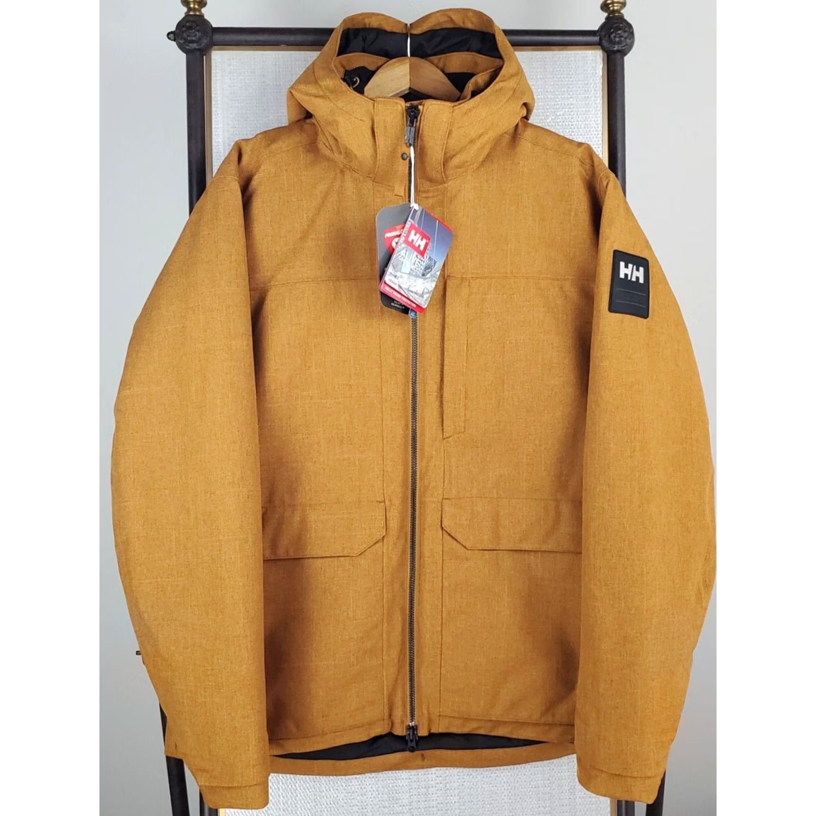 Helly Hansen Helly Hansen Jacket Mens XL Primaloft Rise Insulated Hooded Waterproof Winter Windproof Reflective Helly Tech Full Zip Beige Size US XL / EU 56 / 4 - 2 Thumbnail