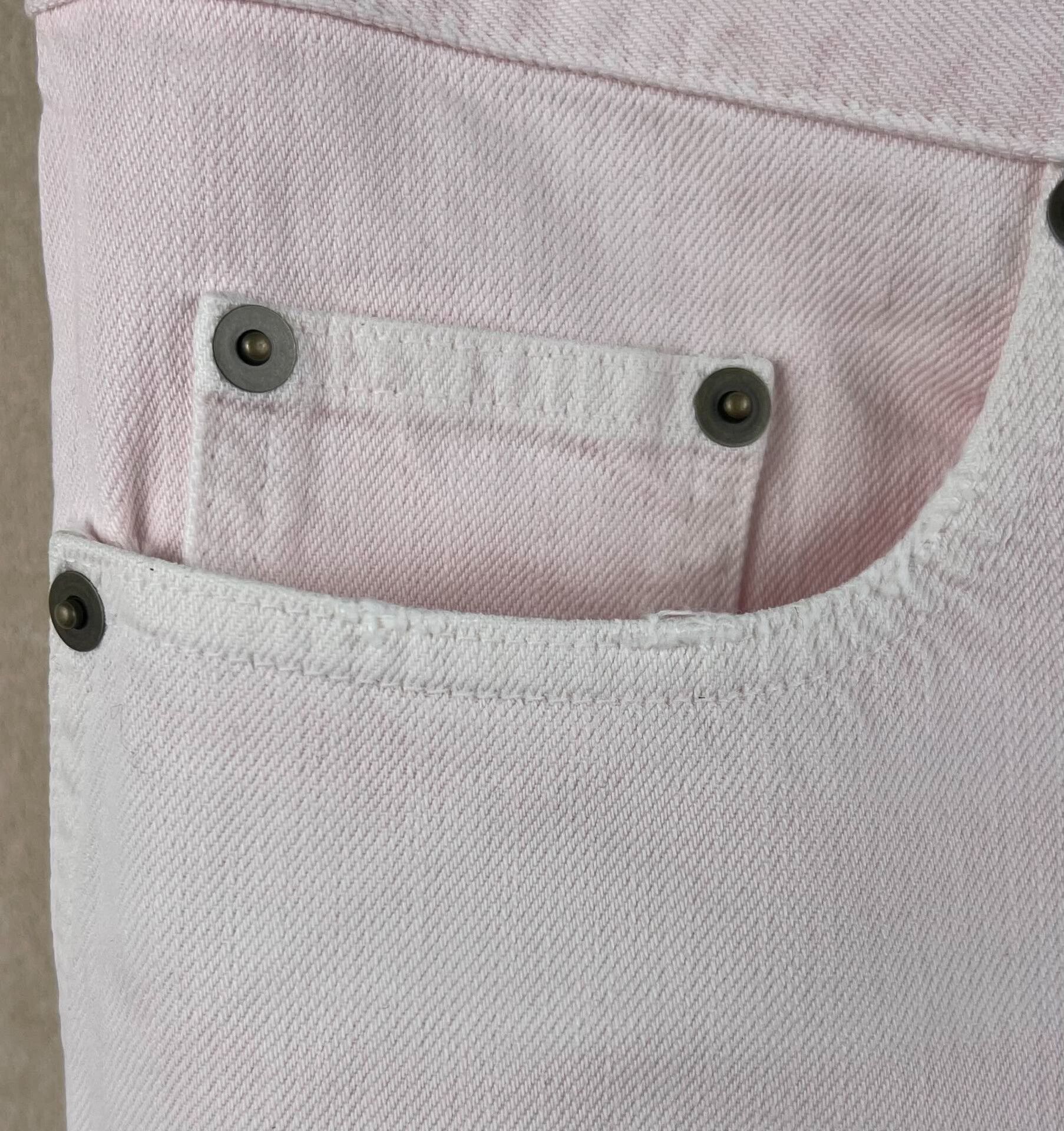 Yves Saint Laurent YSL Men's Light Pink Denim Pants D02 Size US 31 - 2 Thumbnail