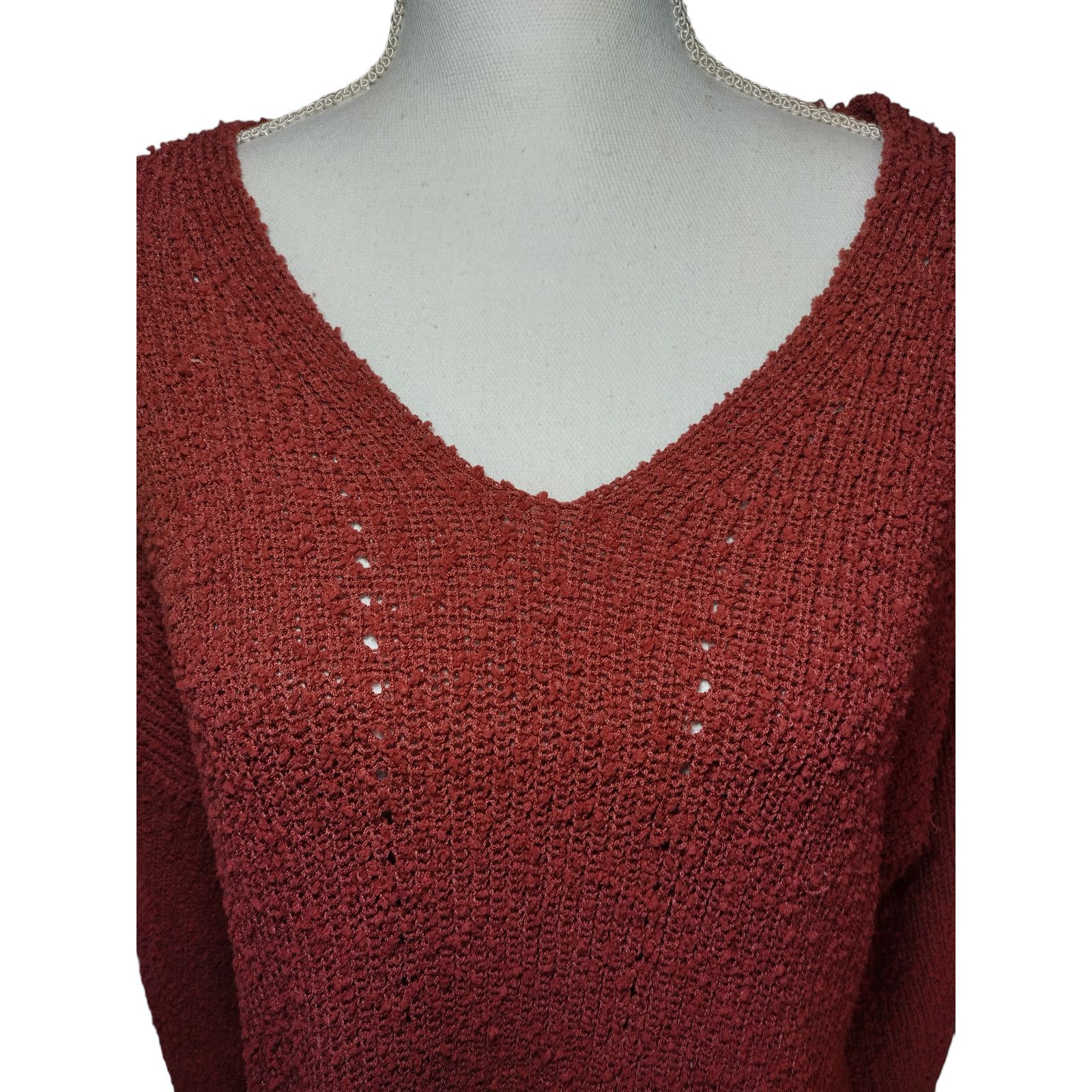 Debut Debut Womens Sweater Long Sleeves Pullover Orange Size XS Size XS / US 0-2 / IT 36-38 - 2 Thumbnail