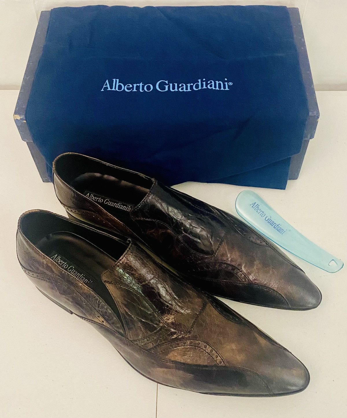 Alberto Guardiani Alberto Guardiani 🇮🇹 Monitor Lizard Y2K Point Toe 12 US New Size US 12 / EU 45 - 11 Thumbnail