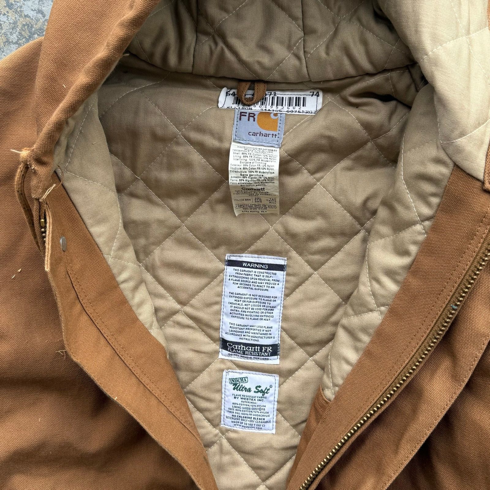 Carhartt Carhartt FRJ135 BRN Flame Resistant Workwear Jacket Sz 2XL Size US XXL / EU 58 / 5 - 2 Thumbnail