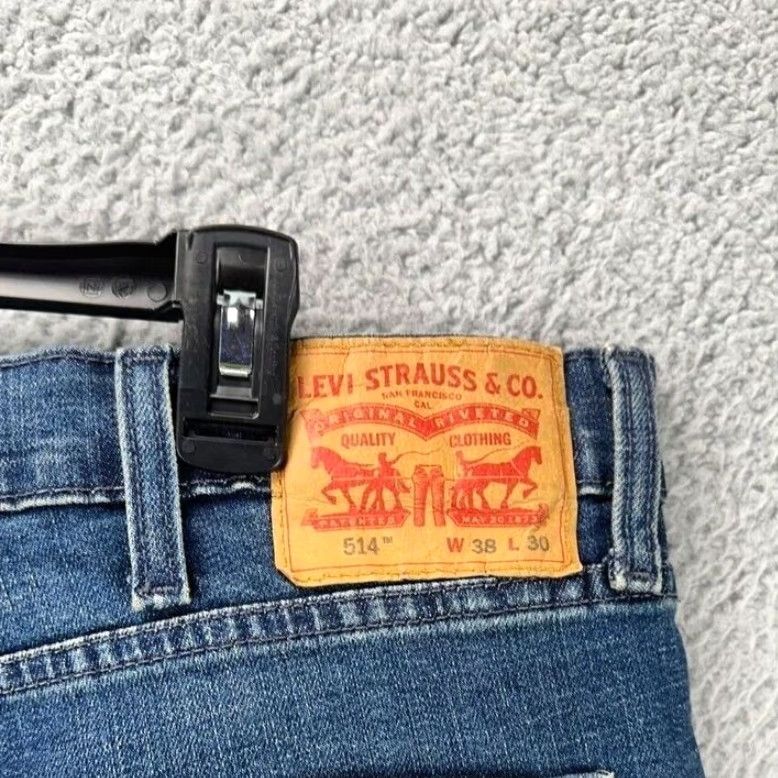 Levi's Levi's 514 Jeans Mens 38X30 Blue Slim Straight 5 Pockets Denim Pants Regular Inseam 30 Size US 38 / EU 54 - 3 Thumbnail