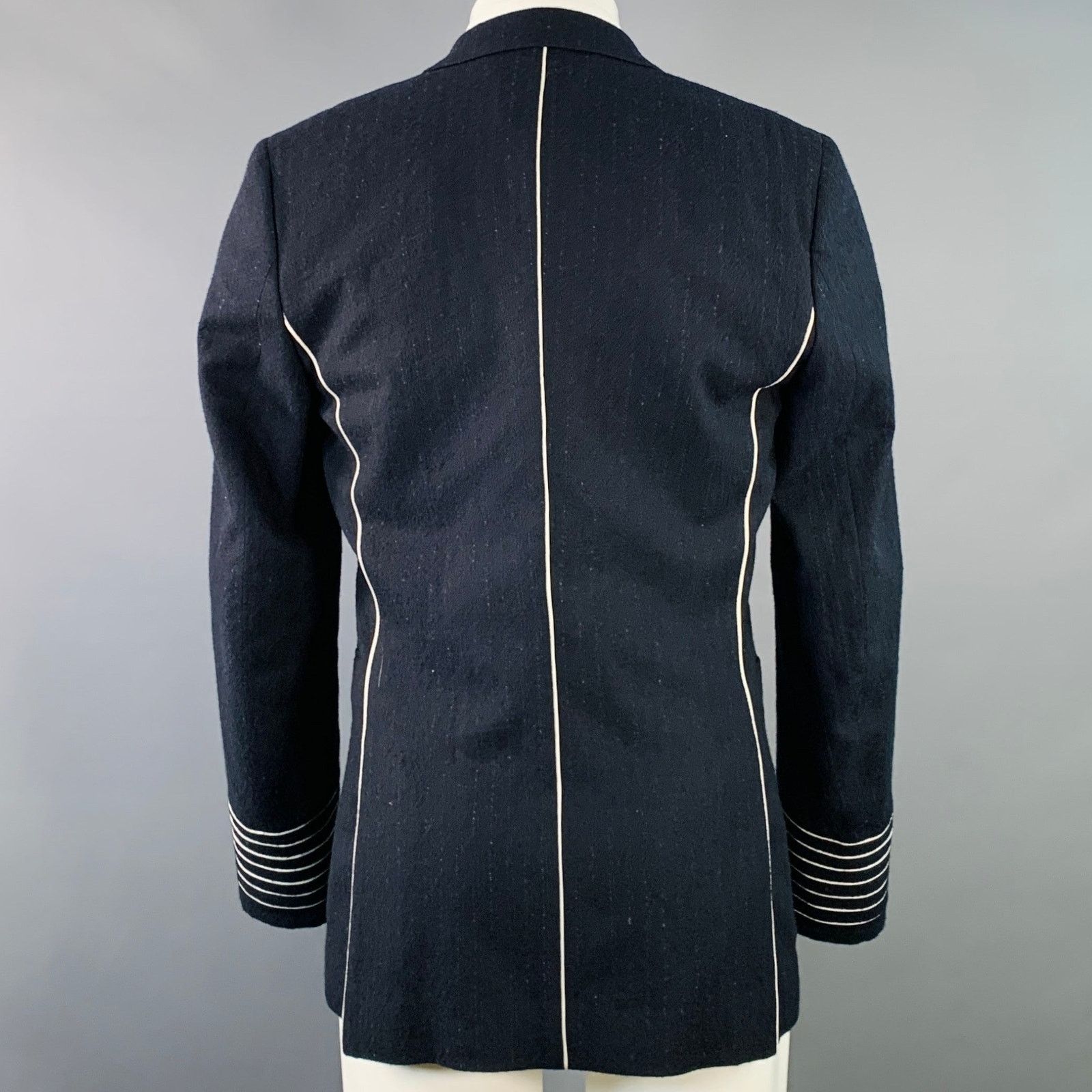 Paul Smith PAUL SMITH Navy Wool Single Button Notch Lapel Sport Coat Size 38R - 4 Thumbnail