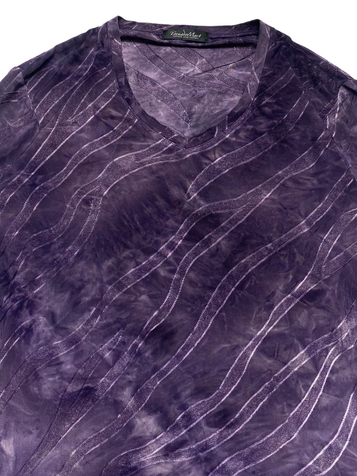 Japanese Brand 2000s Tornado Mart - Glitter Jacquard Mesh Top Size US M / EU 48-50 / 2 - 3 Thumbnail