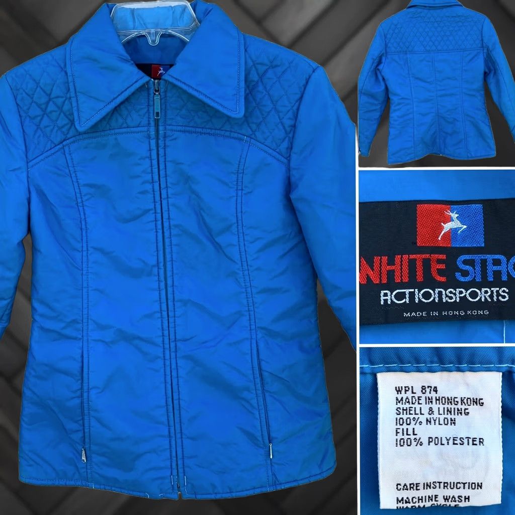 Vintage Vintage White Stag Action Sports Jacket Ladies Ski S or M 70s 80s 1970s Nylon Blue Sportswear/Jacket Womens Size S / US 4 / IT 40 - 1 Thumbnail