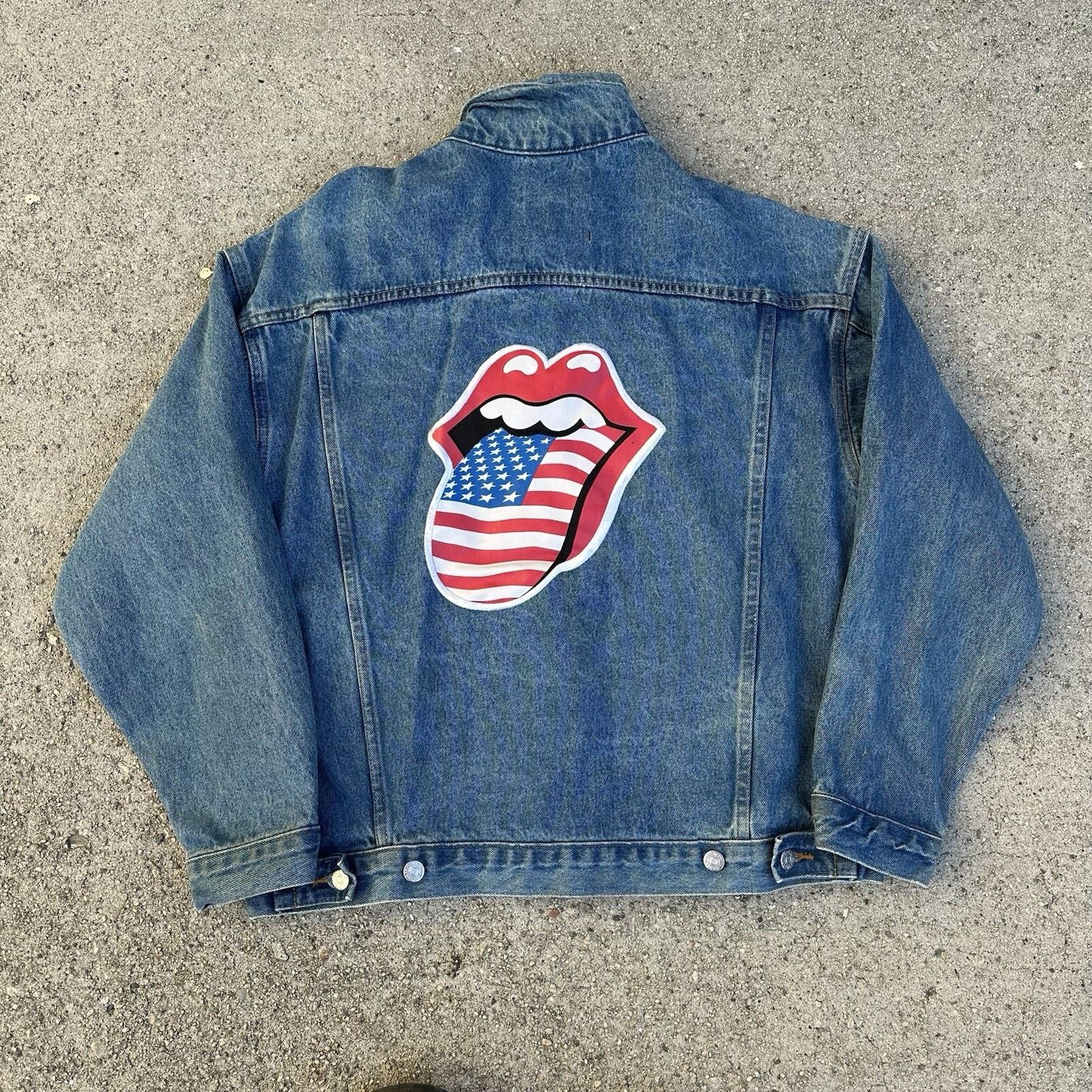 Band Tees × Vintage Vintage 1994 Rolling Stones Voodoo Lounge Tour Denim Jacket Size US M / EU 48-50 / 2 - 4 Thumbnail