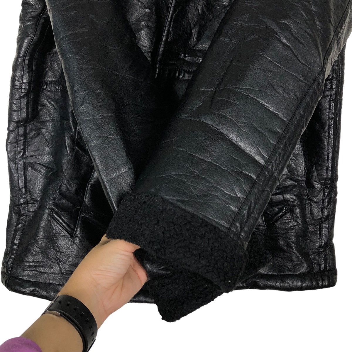 Japanese Brand 🔥Vintage Shearling Genuine Leather Jacket GU Issey Miyake Size US M / EU 48-50 / 2 - 14 Thumbnail