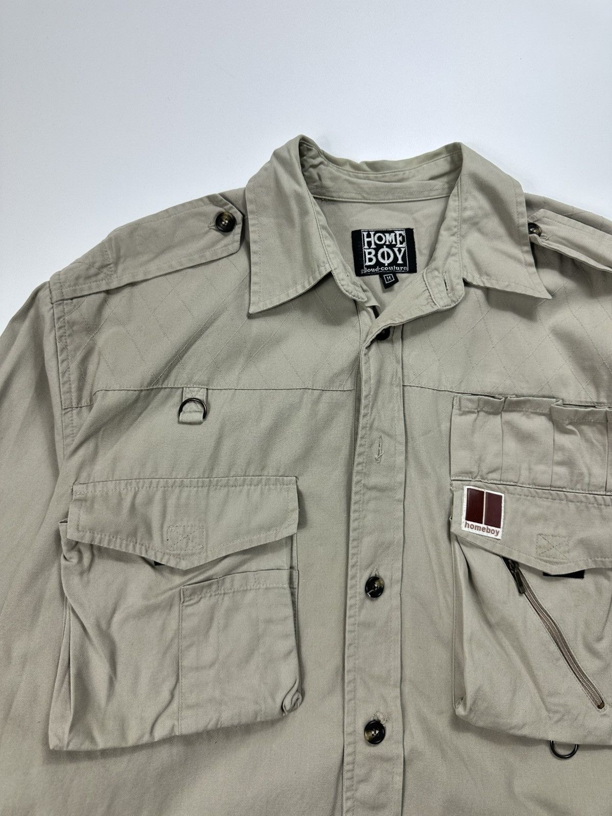Japanese Brand Home Boy Multi Pocket Shirt Men's Beige Logo Size US M / EU 48-50 / 2 - 7 Thumbnail