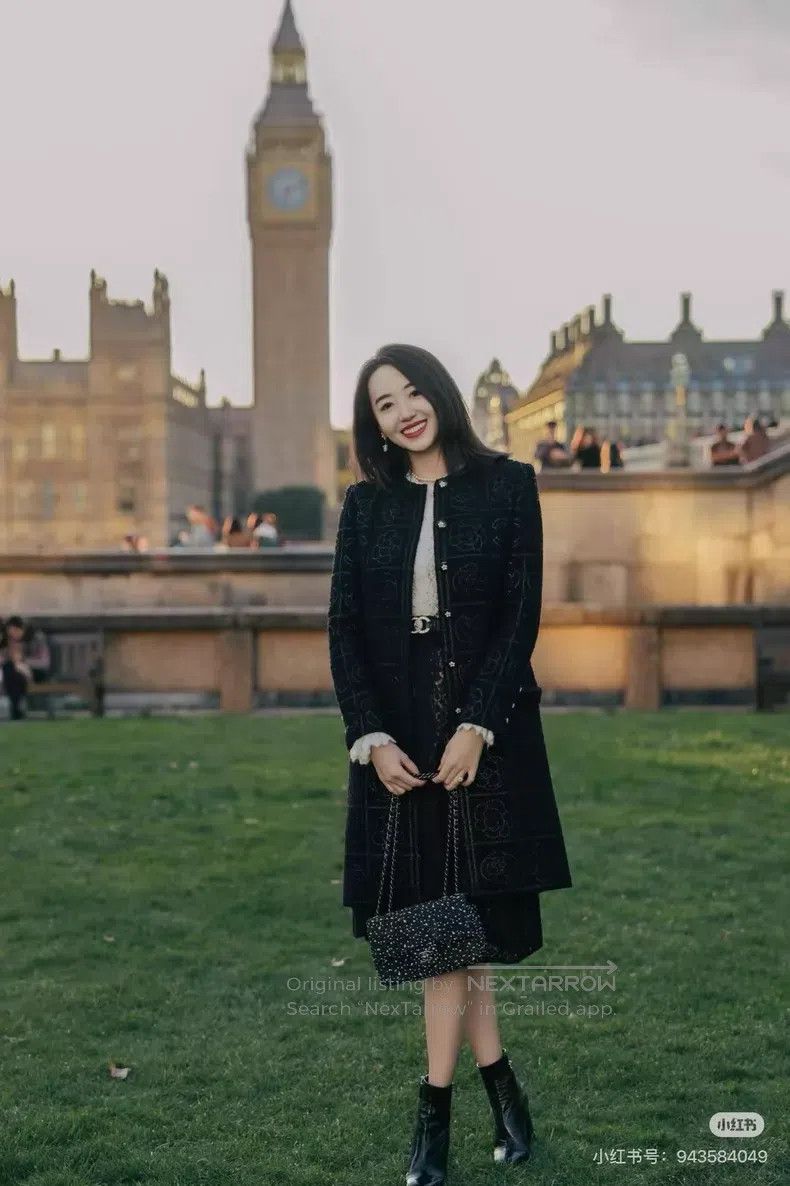 Chanel Chanel Dark-patterned camellia round-neck long coat Size XS / US 0-2 / IT 36-38 - 9 Thumbnail