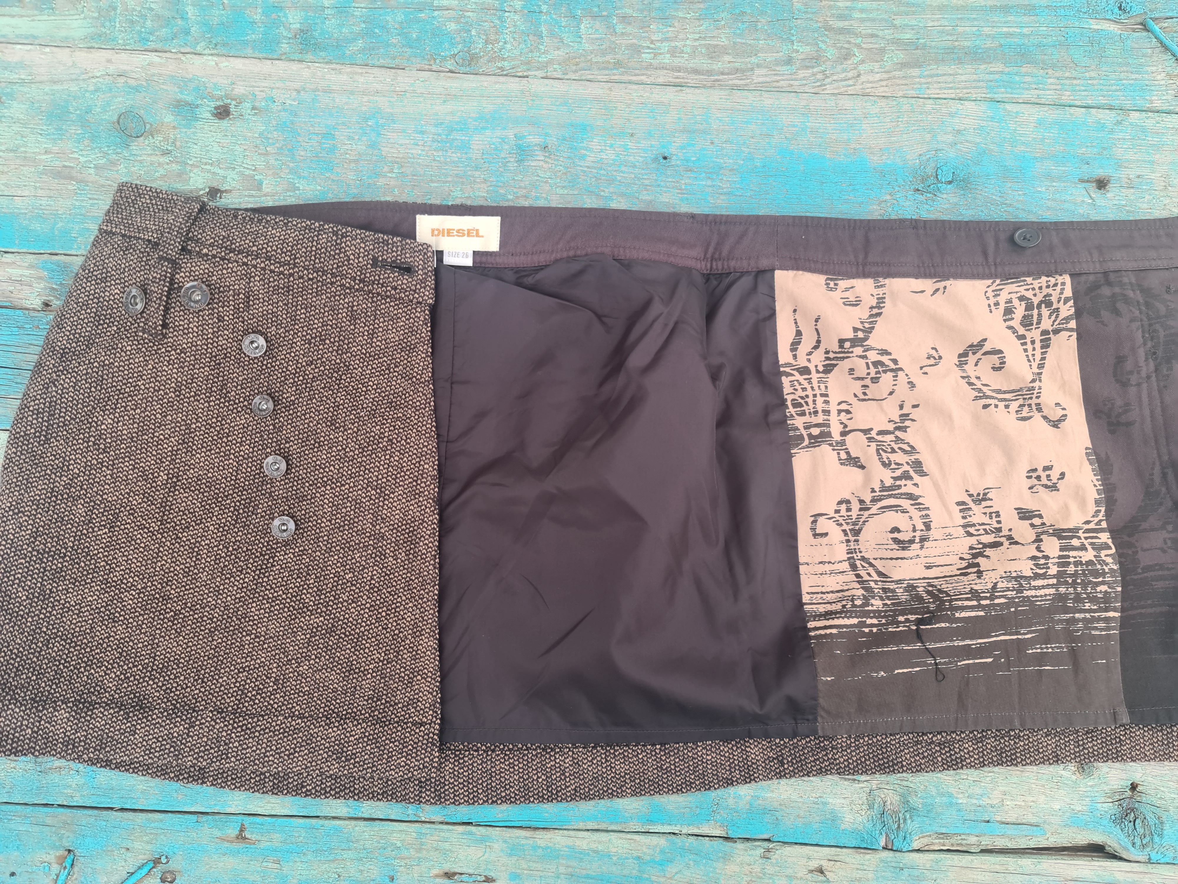 Diesel Rare 🔥 Diesel wool asymmetric mini skirt nice design Size 26" / US 2 / IT 38 - 7 Thumbnail