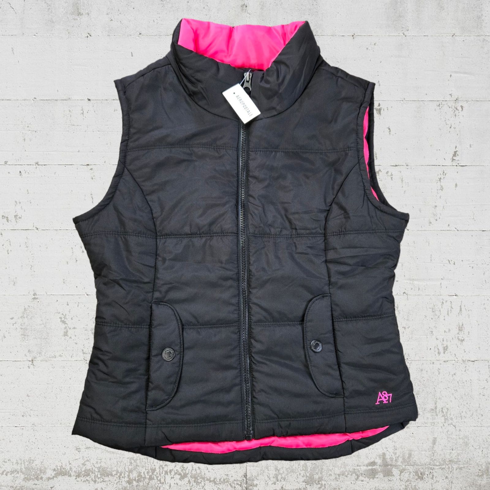 Aeropostale Aeropostale Black Quilted Puffer Vest Size Medium Size M / US 6-8 / IT 42-44 - 8 Thumbnail