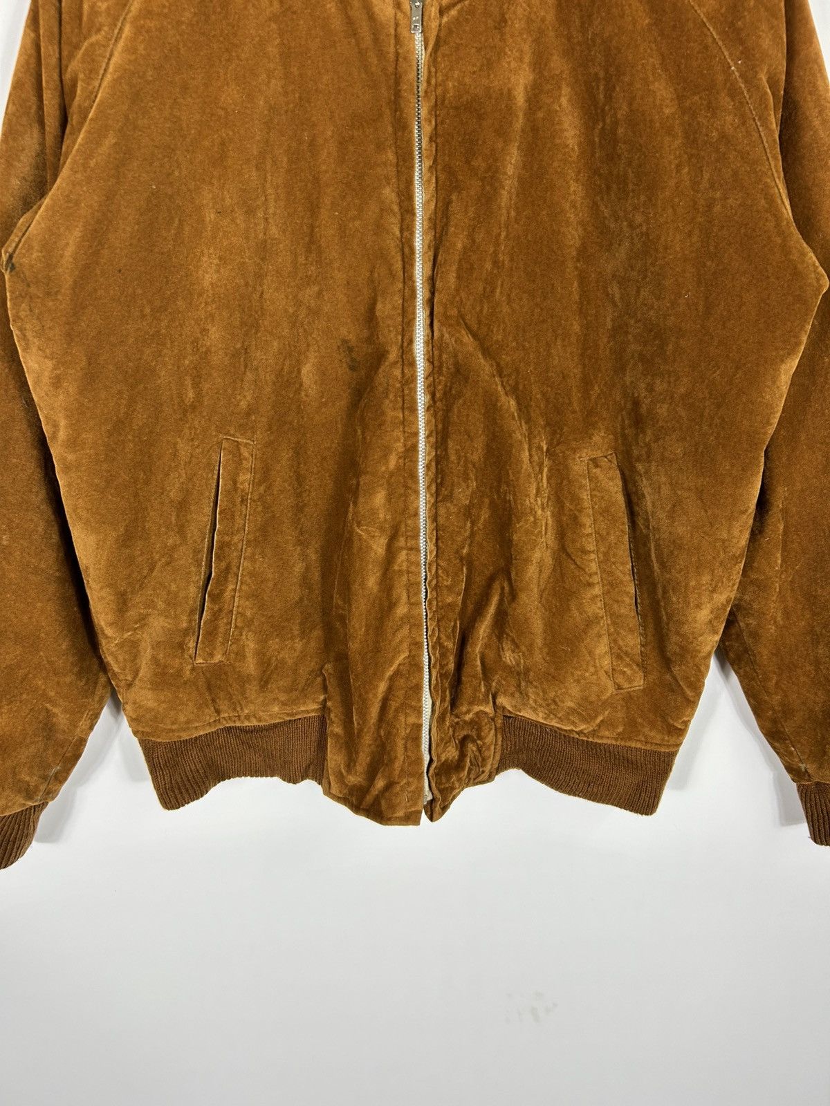 Japanese Brand ⚡️Vintage Velvet Zipper Bomber Jacket Size US L / EU 52-54 / 3 - 5 Thumbnail