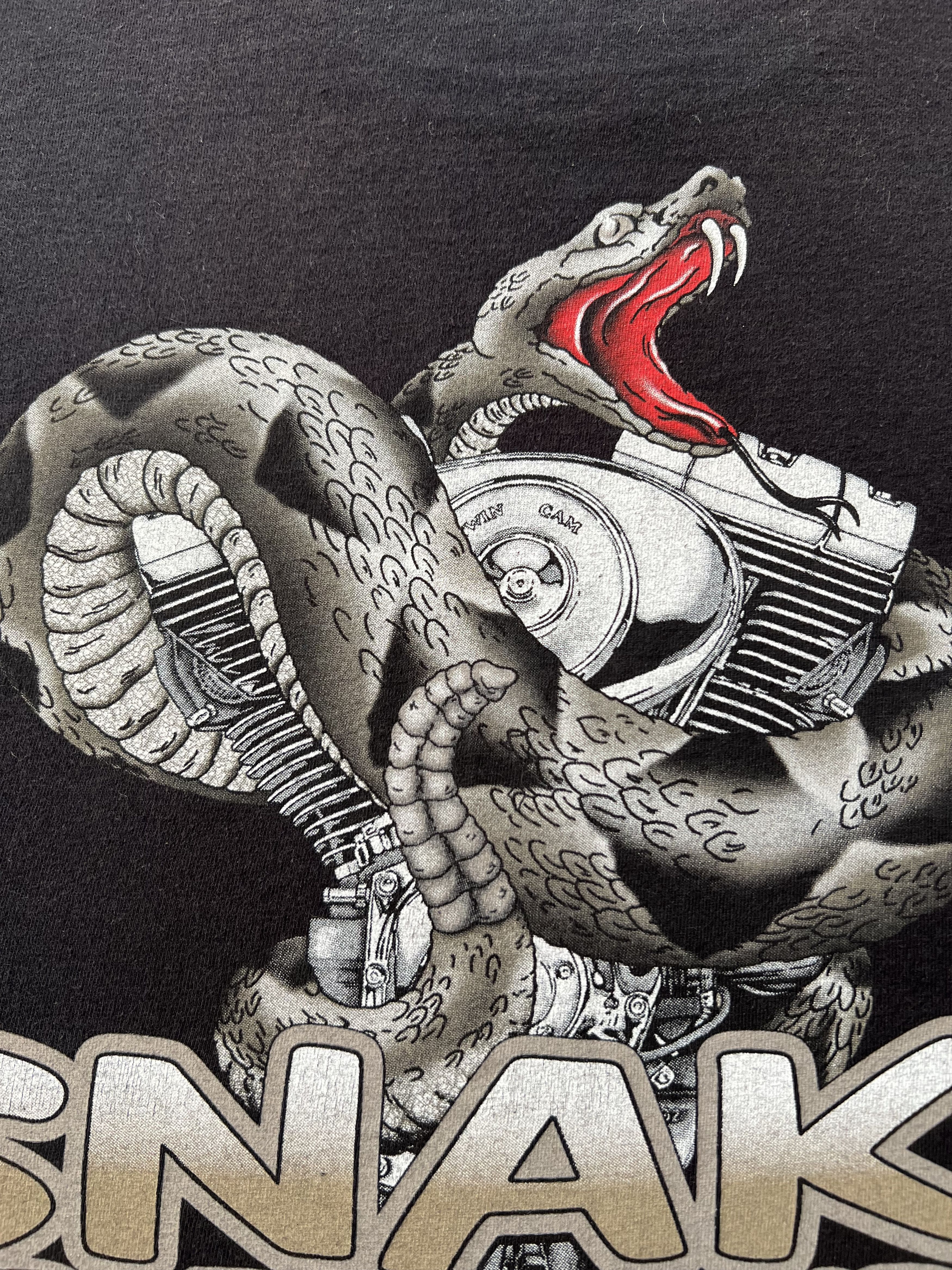 Harley Davidson Vintage 2015 Harley Davidson Motorcycle Snake Skull T-shirt Size US XL / EU 56 / 4 - 18 Thumbnail