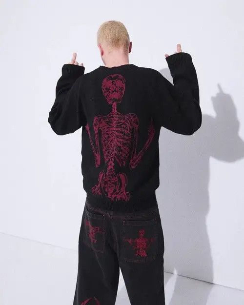 Jean Retro y2k skeleton print black jeans Size 30" / US 8 / IT 44 - 3 Thumbnail
