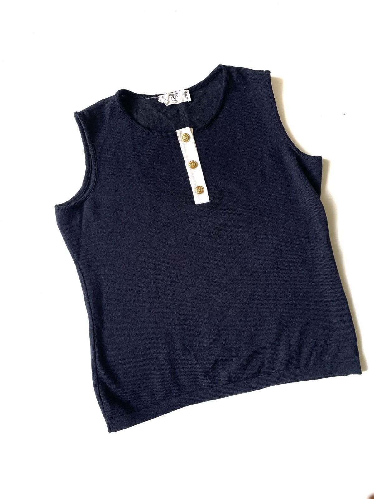 Valentino × Vintage Valentino Miss V Vintage Wool Vest Made Italy Gold Button S Size S / US 4 / IT 40 - 1 Thumbnail