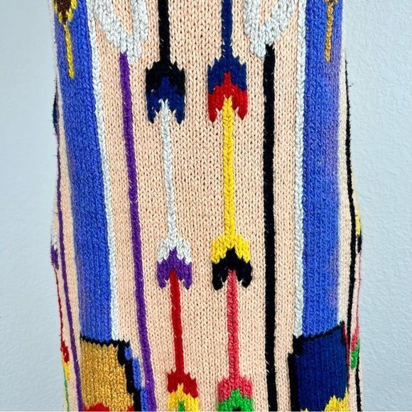 Vintage Myrna MacMurray Native American Indigenous Sweater Beaded Dr Size M / US 6-8 / IT 42-44 - 3 Thumbnail