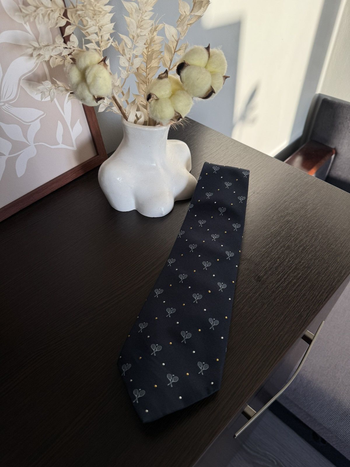 Gucci Vintage Gucci 1980’s Men’s RacquetsTennis Monogram Neck tie Size ONE SIZE - 3 Thumbnail