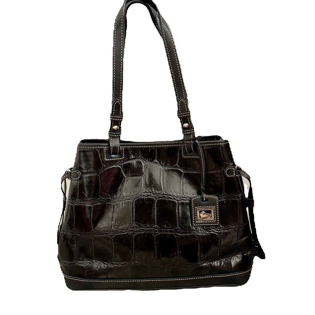 Dooney & Bourke Dooney & Bourke Croc Embossed Double Strap Tassel Bag Size ONE SIZE - 1 Thumbnail