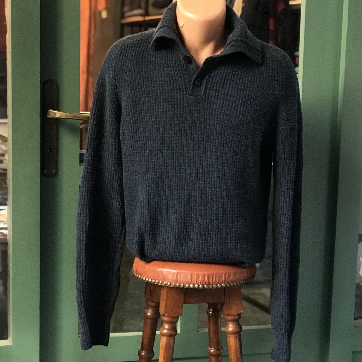Burberry BURBERRY BRIT WOOL AND CASHMERE BUTTONED COLLAR WOOL JUMPER Size US S / EU 44-46 / 1 - 5 Thumbnail