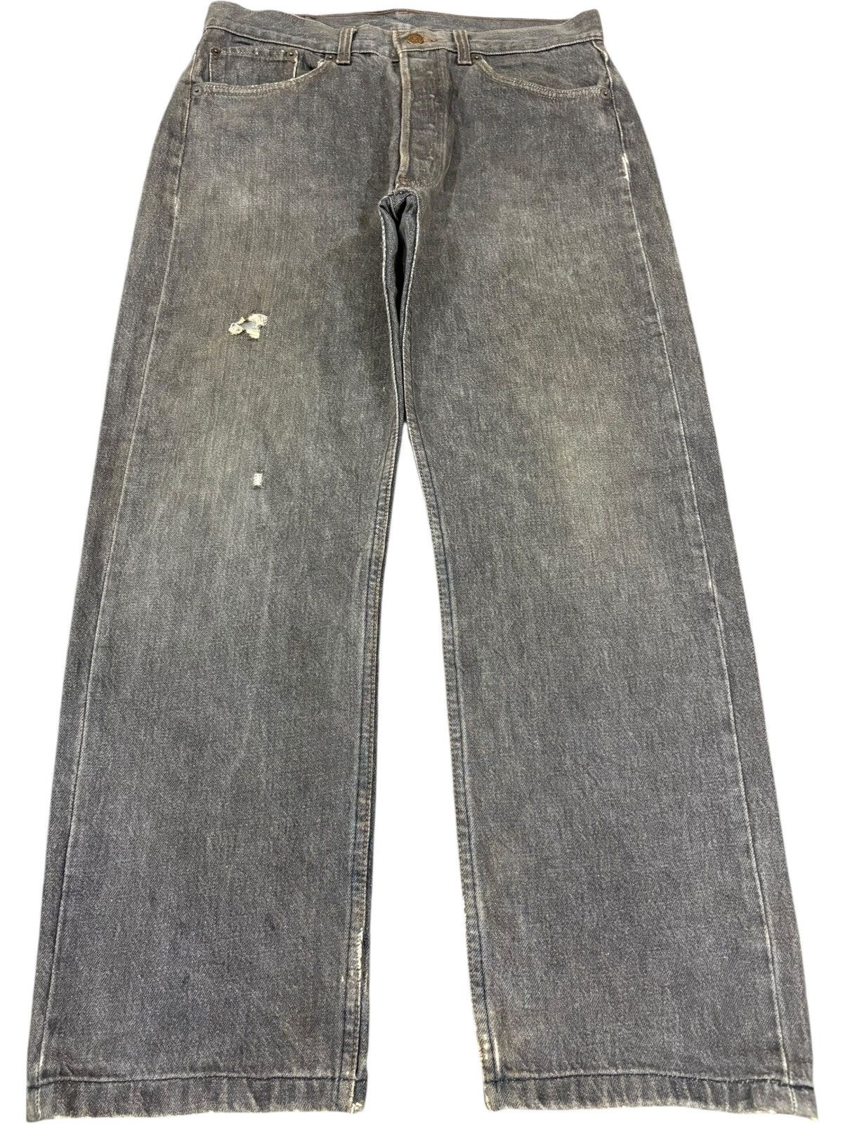 Levi's Vintage 90s Levis 501 Black Distressed Loose Jeans Size US 32 / EU 48 - 1 Thumbnail
