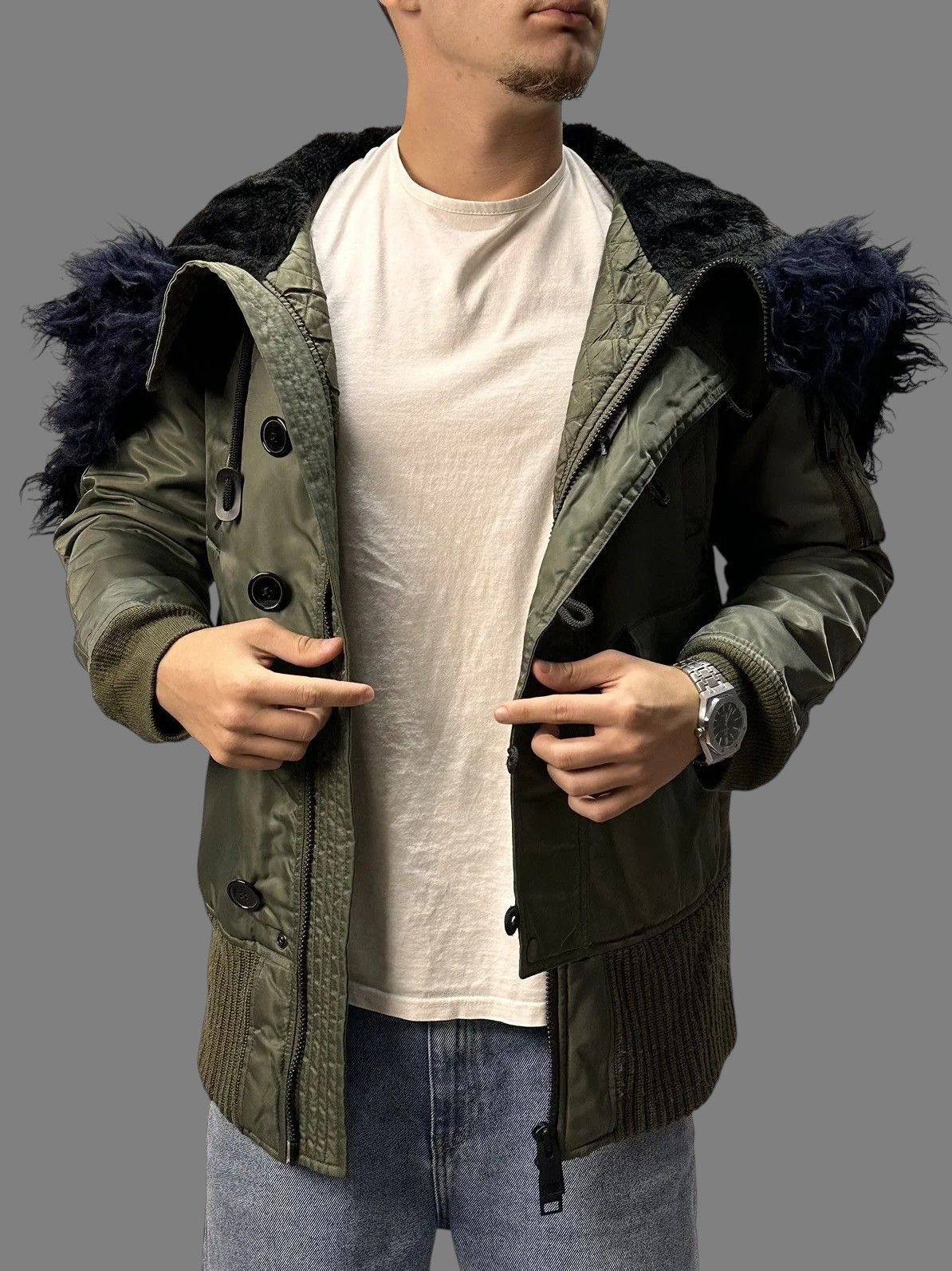 Other Y2K MA1 Retro MILITARY MENS GOA Bomber Jacket Fur M Size US M / EU 48-50 / 2 - 5 Thumbnail